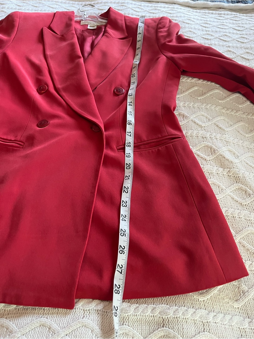 Jones New York Red Double-Breasted Silk Blazer Women’s Size 4P - Picture 14 of 16